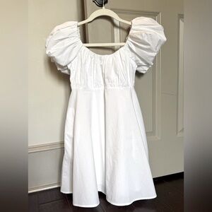 Abercrombie & Fitch White Puff Sleeve Dress
